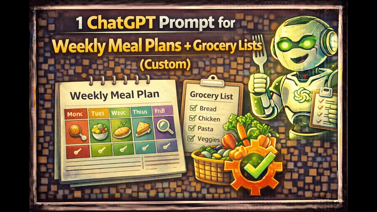 1 ChatGPT Prompt for Custom Weekly Meal Plans and Grocery Lists (Walkthrough)