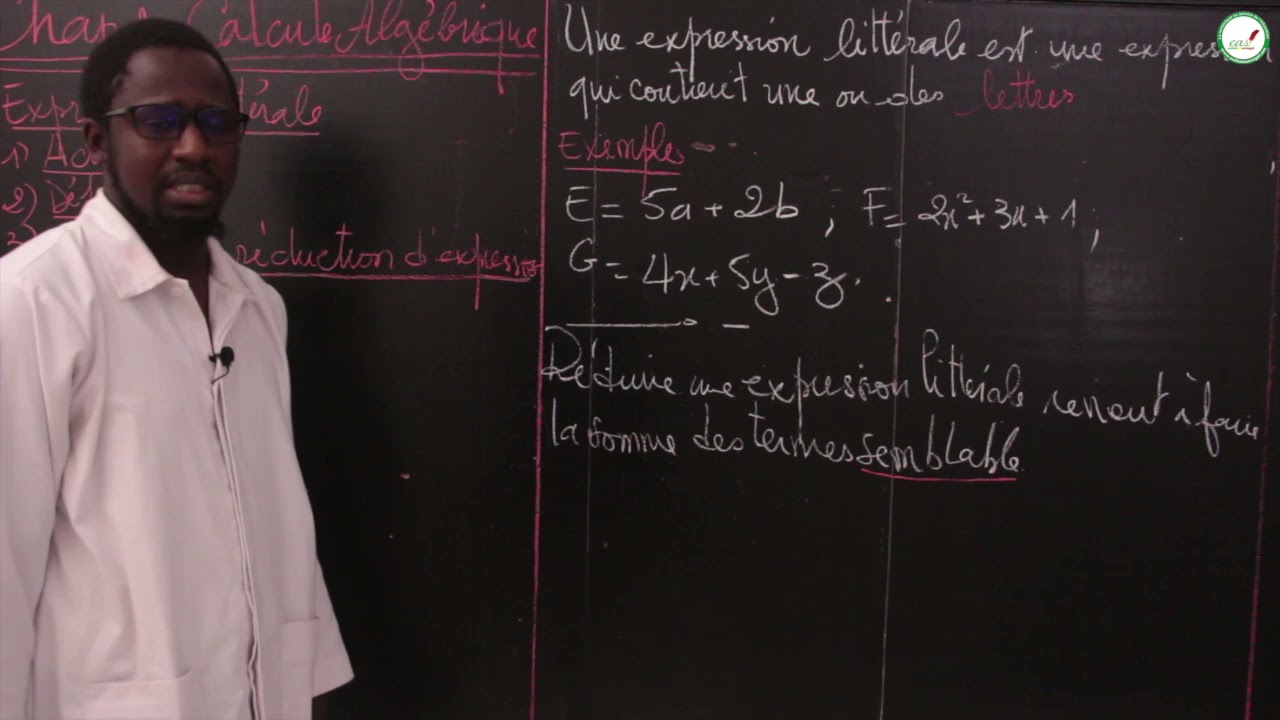 Cours - Quatri&egrave;me - Math&eacute;matiques : Calcul alg&eacute;brique / Suite 1 / M. Ndour