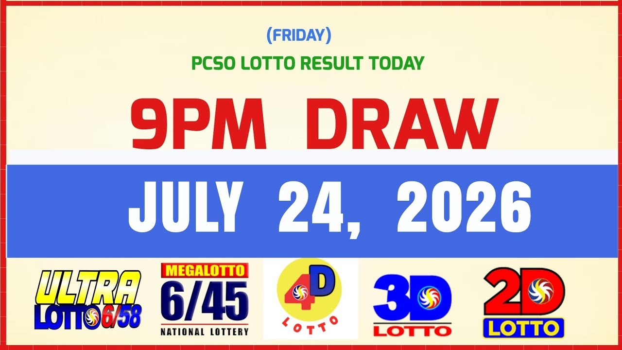 Lotto Results Today 9pm Draw July 24 2026 PCSO