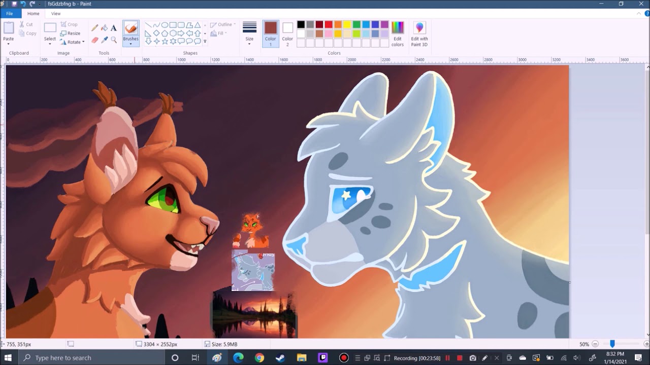 Je Te Pardonne - warrior cats - ms paint speedpaint