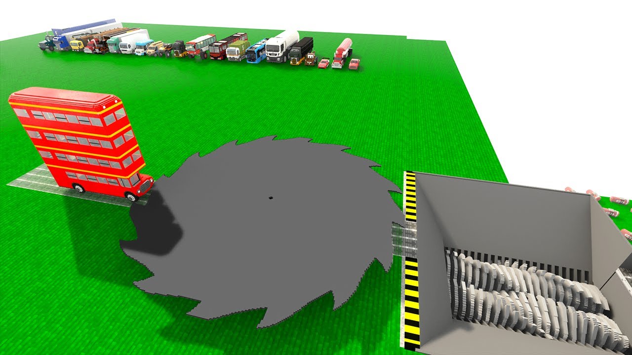 Cars Caught in Saw and Shredder Factory | Teardown