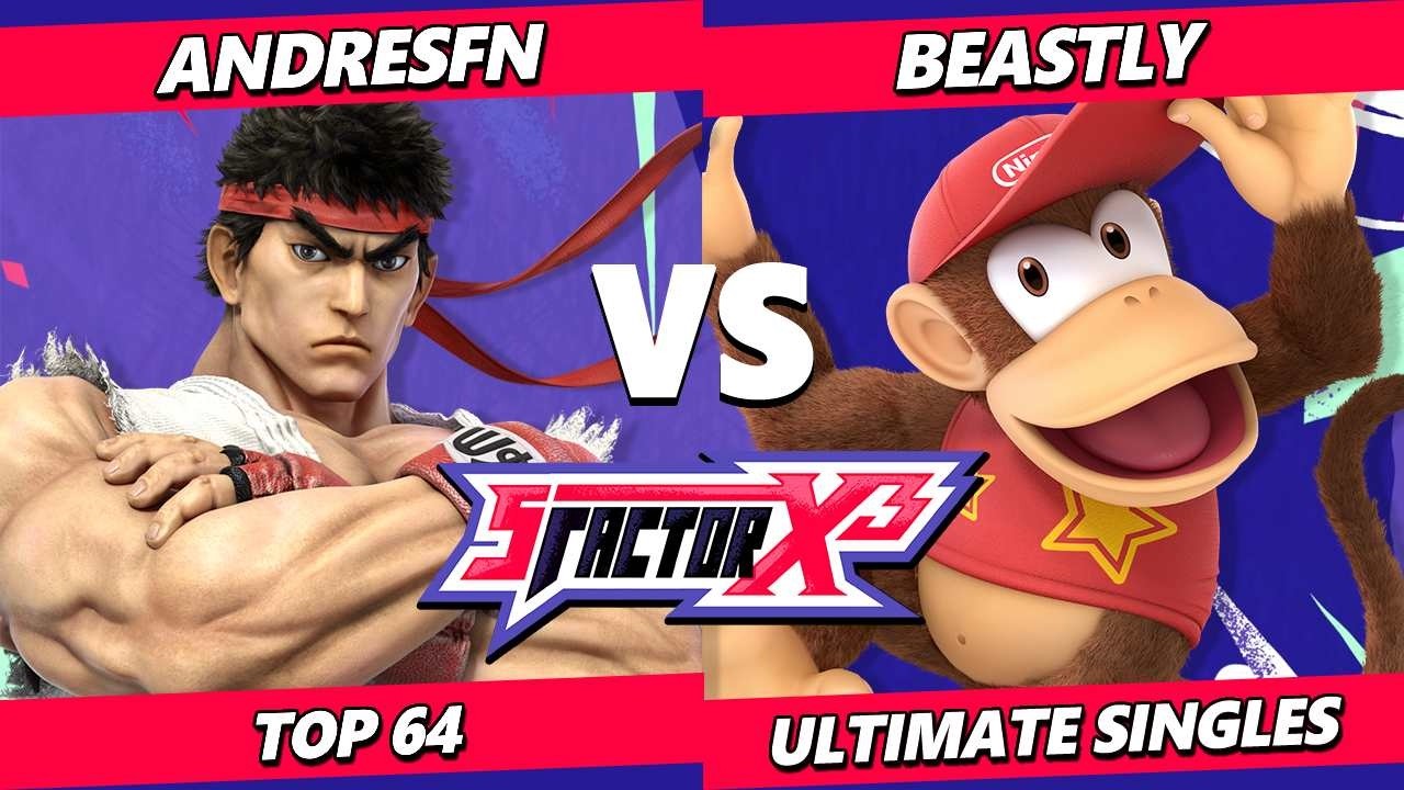 S Factor X3 - AndresFn (Ryu) Vs. Beastly (Diddy Kong) Smash Ultimate - SSBU