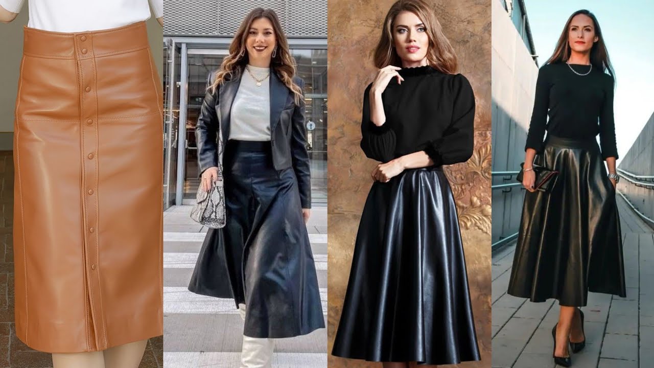 Onyx Loop – Wraparound Leather Mini Skirt with Tie Belt and Raw Seam Detail