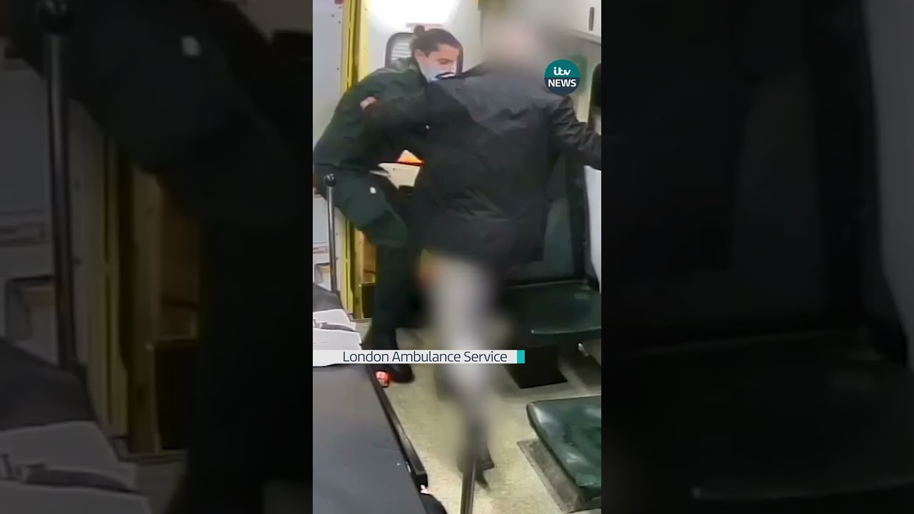 Paramedic attacked and pushed out of ambulance by abusive patient  #itvnews #news #uk #london #nhs