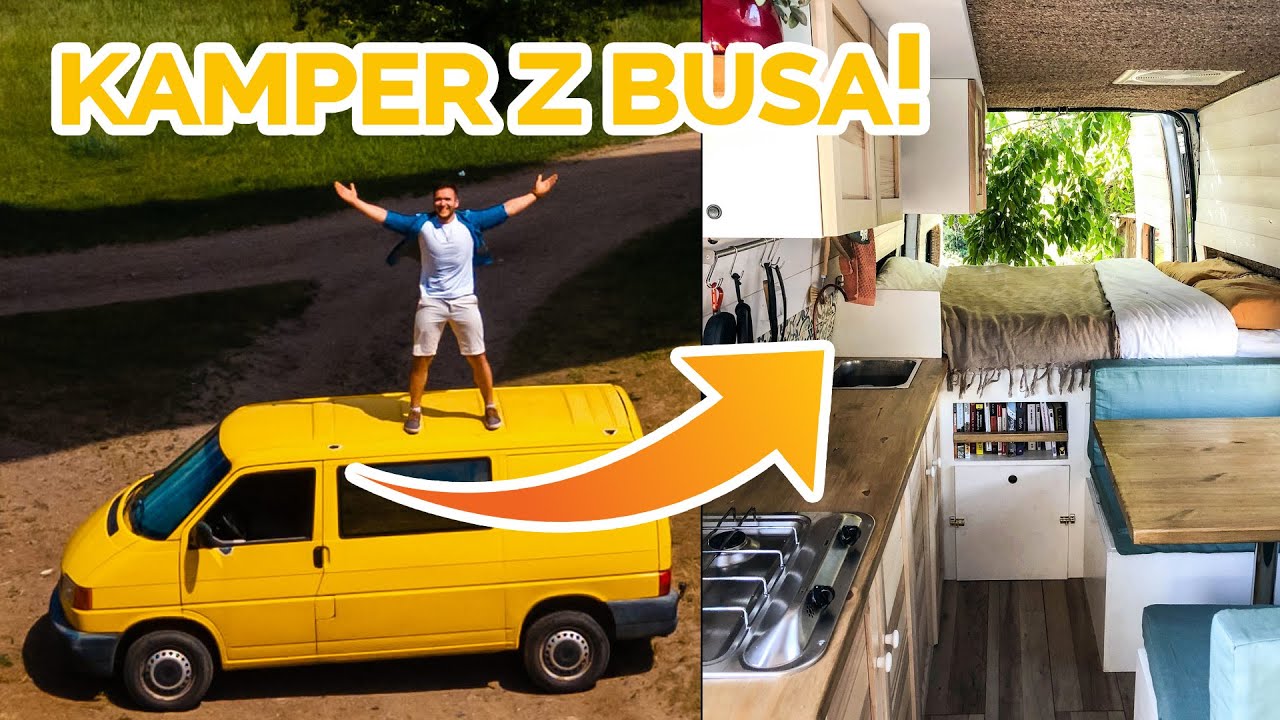 własnej produkcji KAMPER z BUSA! 🚌 Volkswagen t4 w akcji 😎 z @Pacusie