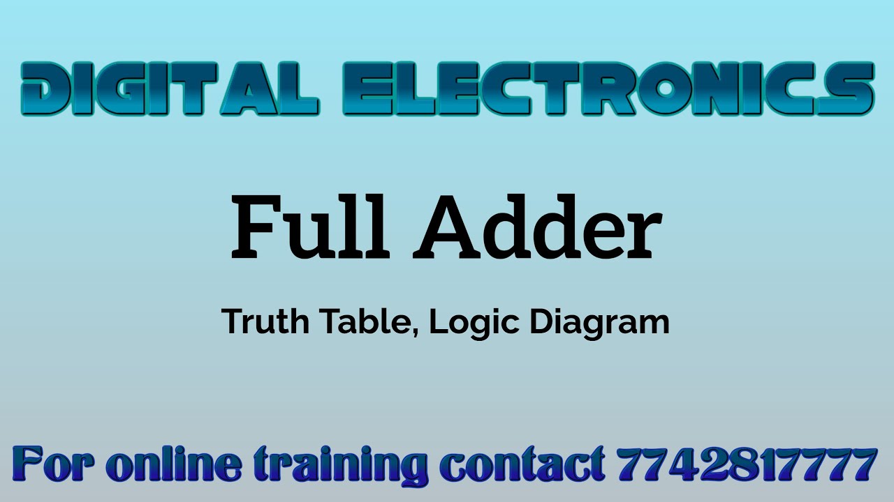 Full Adder in Computer Organization |  Block Diagram, Logic Diagram & Truth Table