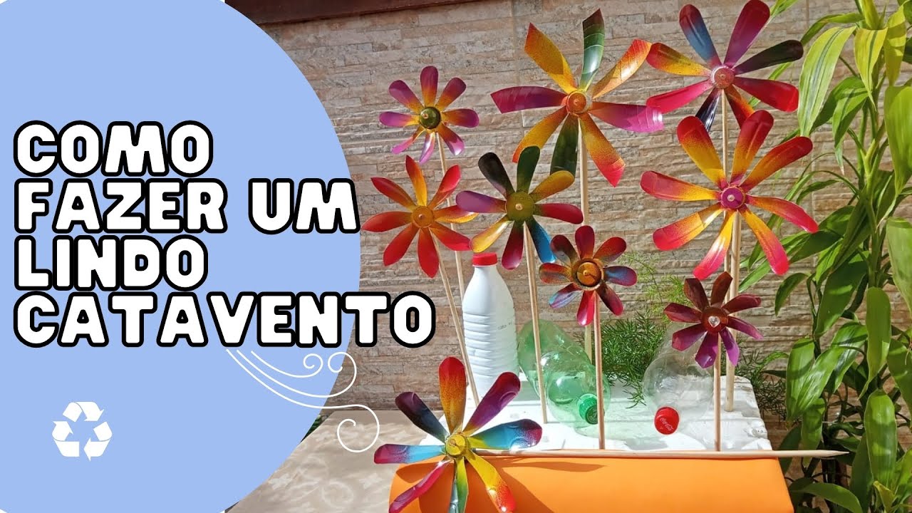 Como fazer um lindo CATAVENTO com garrafas plásticas/ DIY/ Jardim/ Artesanato