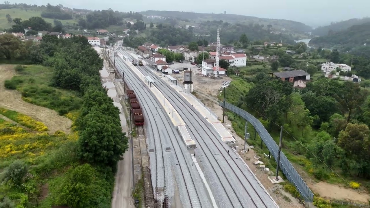 Obras de modernização da linha da Beira alta em Santa Comba Dão