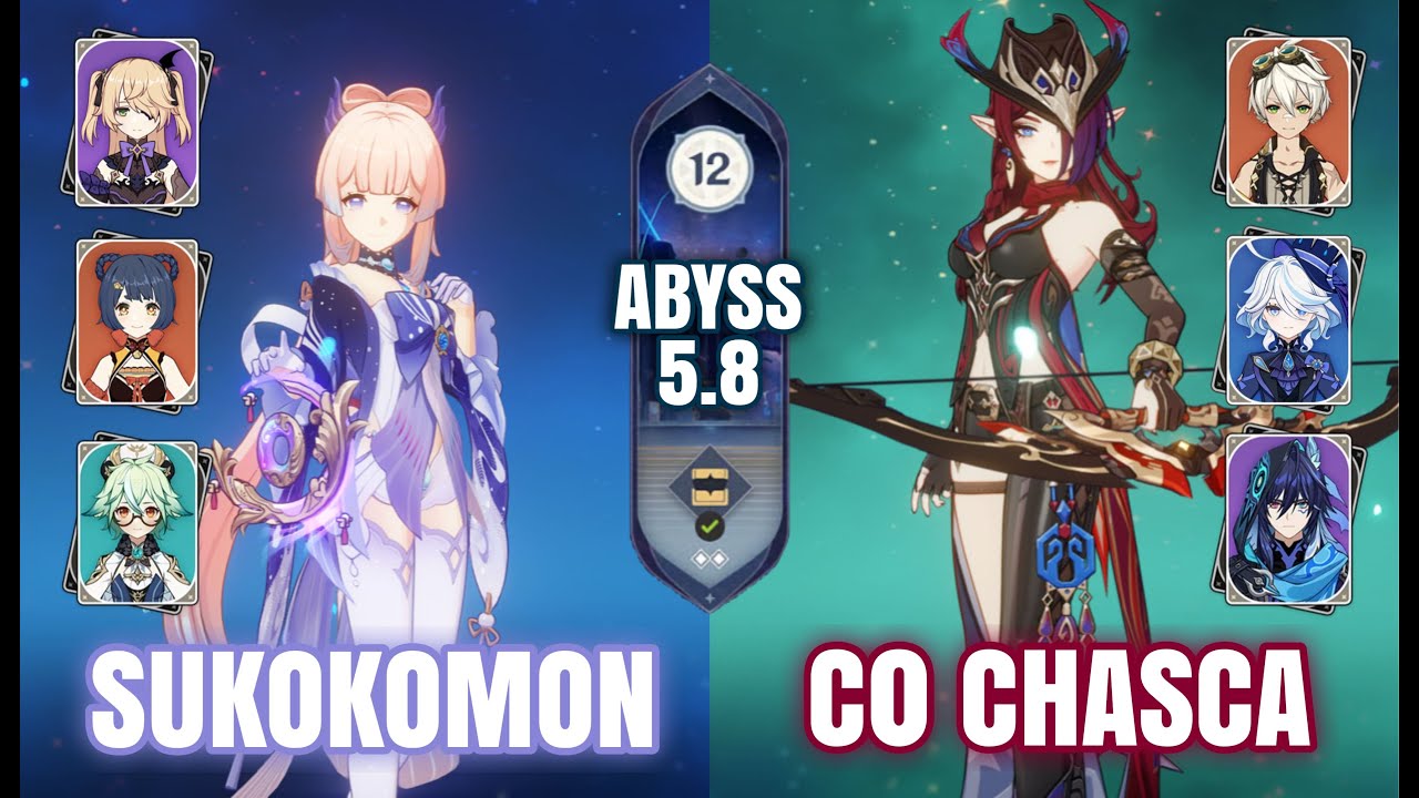 C0R1 Kokomi Sukokomon & C0 Chasca | New Spiral Abyss 5.8 Floor 12 | Genshin Impact