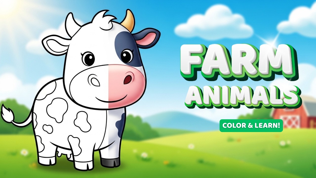 Farm Animals – 10 Easy English Words | Misoo English Coloring