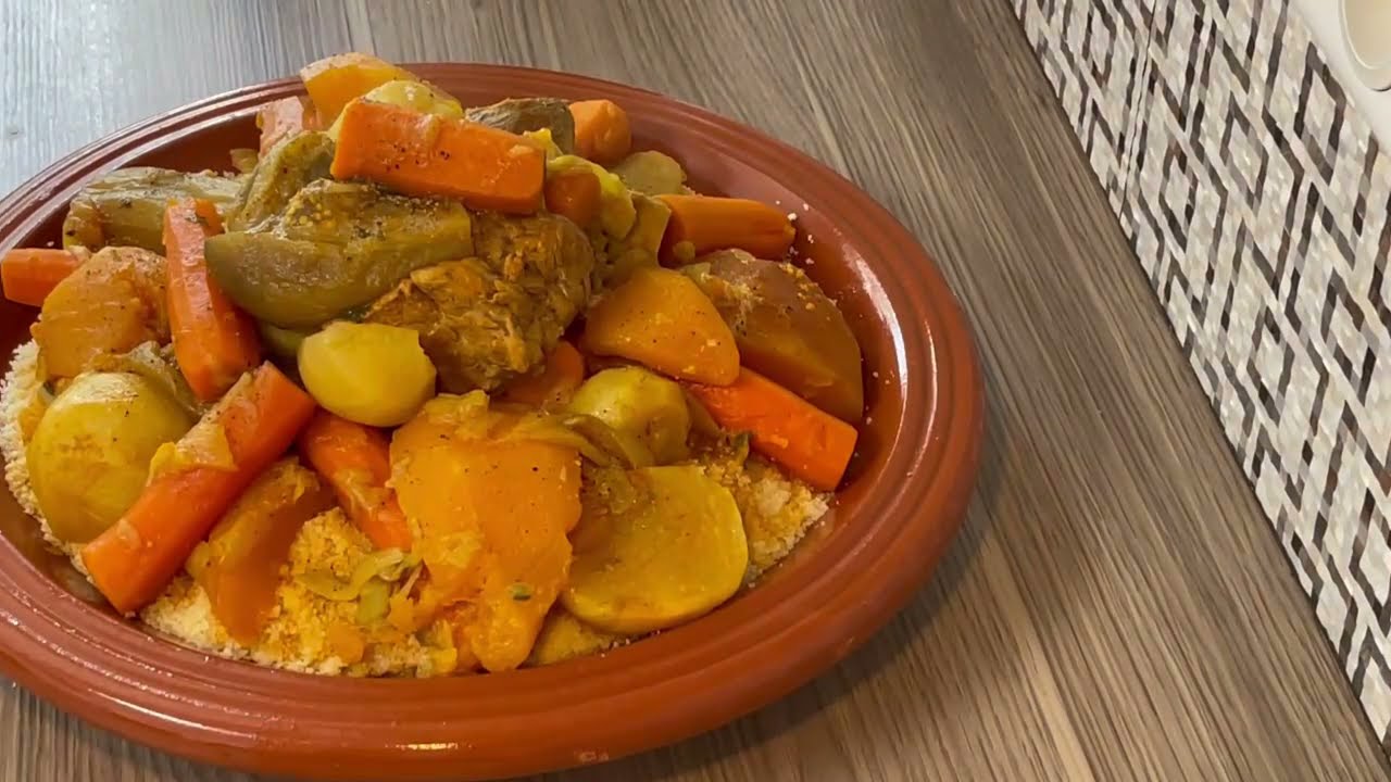 Recette du Couscous de veau aux légumes🧅🥕🍆 fait maison - home-made veal couscous with vegetables