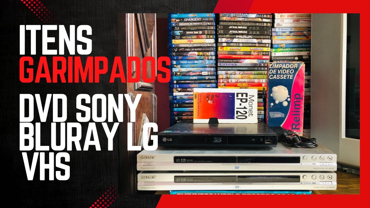 Caçada nostálgica rendeu bons itens, 2 dvd Sony, Bluray player LG e vhs de limpeza 👀