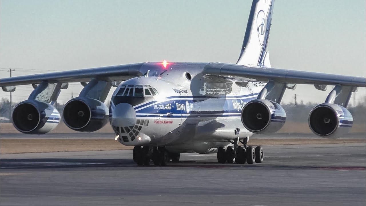 Volga-Dnepr Ilyushin Il-76TD-90VD [RA-76950] Landing and Close Up Taxi at Calgary Airport