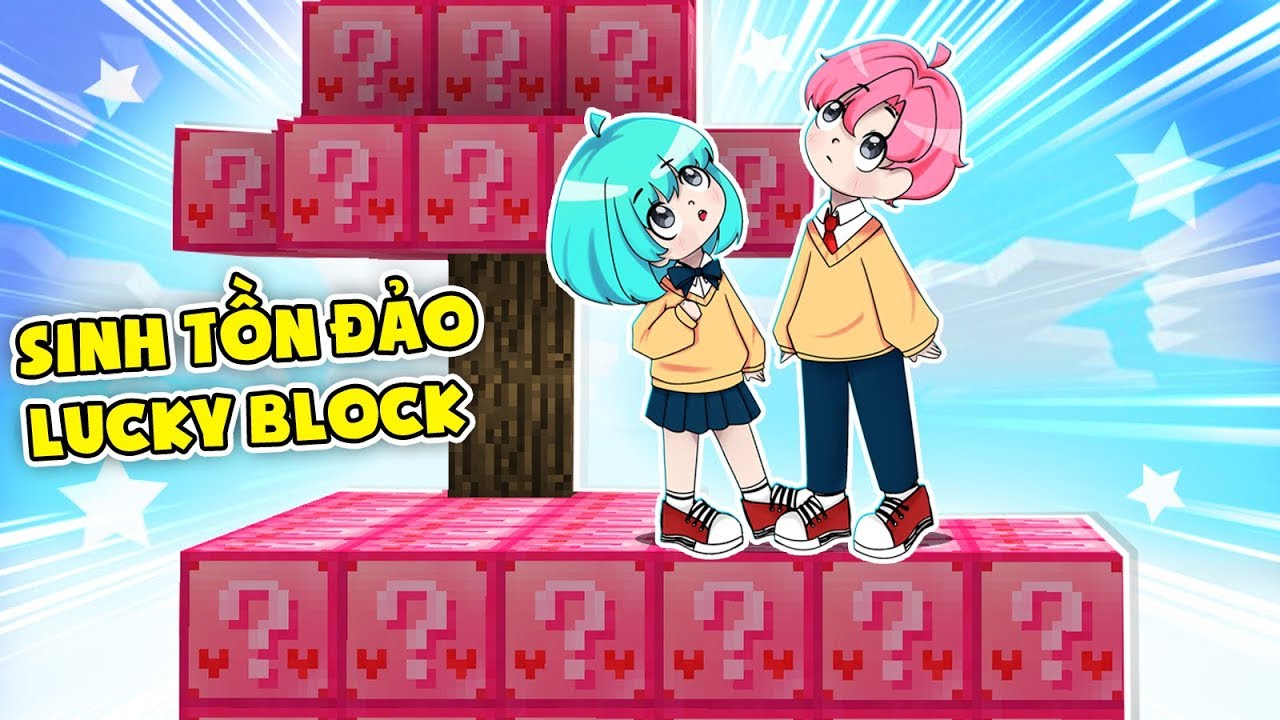 HIHA THỬ THÁCH SINH TỒN HÒN ĐẢO LUCKY BLOCK TRONG MINECRAFT*ĐẬP LUCKY BLOCK TÌNH YÊU 💟💖