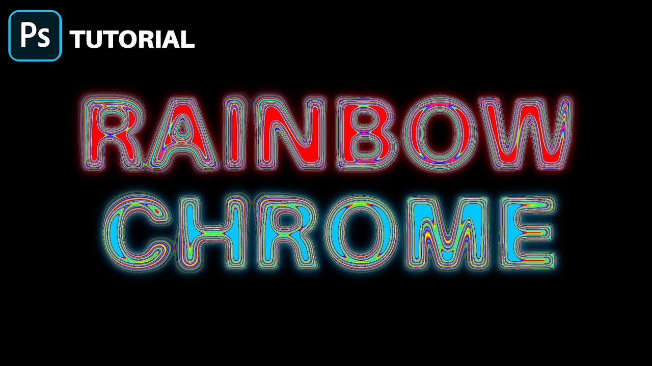 RAINBOW CHROME TEXT EFFECT | PHOTOSOP TUTORIAL