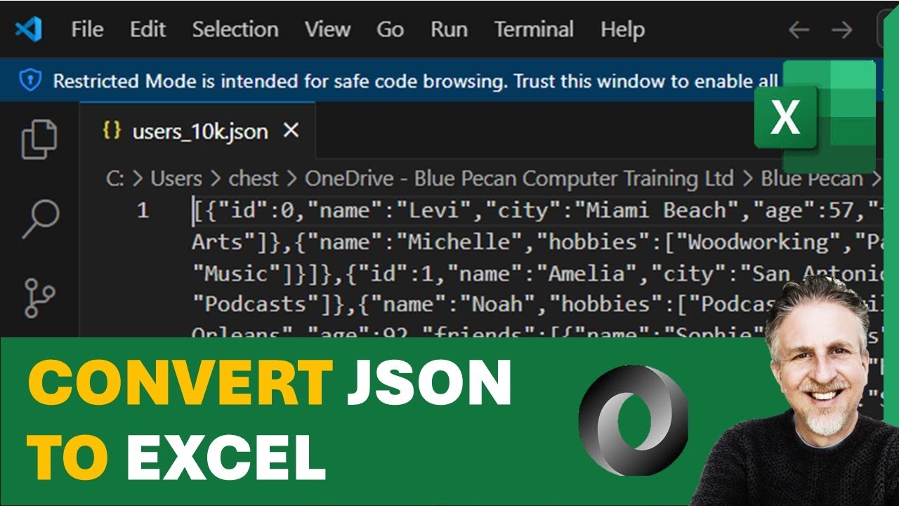Конвертировать JSON в Excel | Импортировать JSON в таблицу Excel | Анализ JSON в столбцы Excel