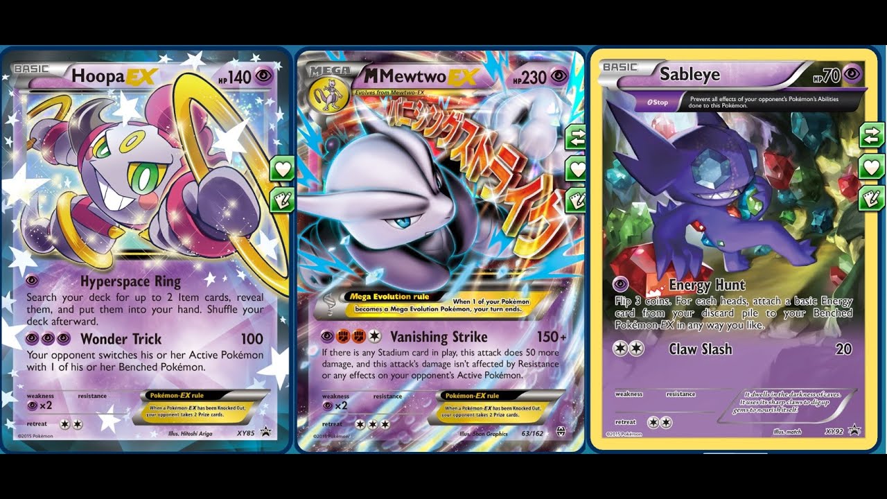 200 Damage Mega Mewtwo Deck with Promo Sableye and Item Seeking Hoopa Ex