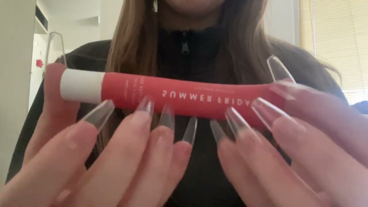 ASMR scratchy tapping with whispering