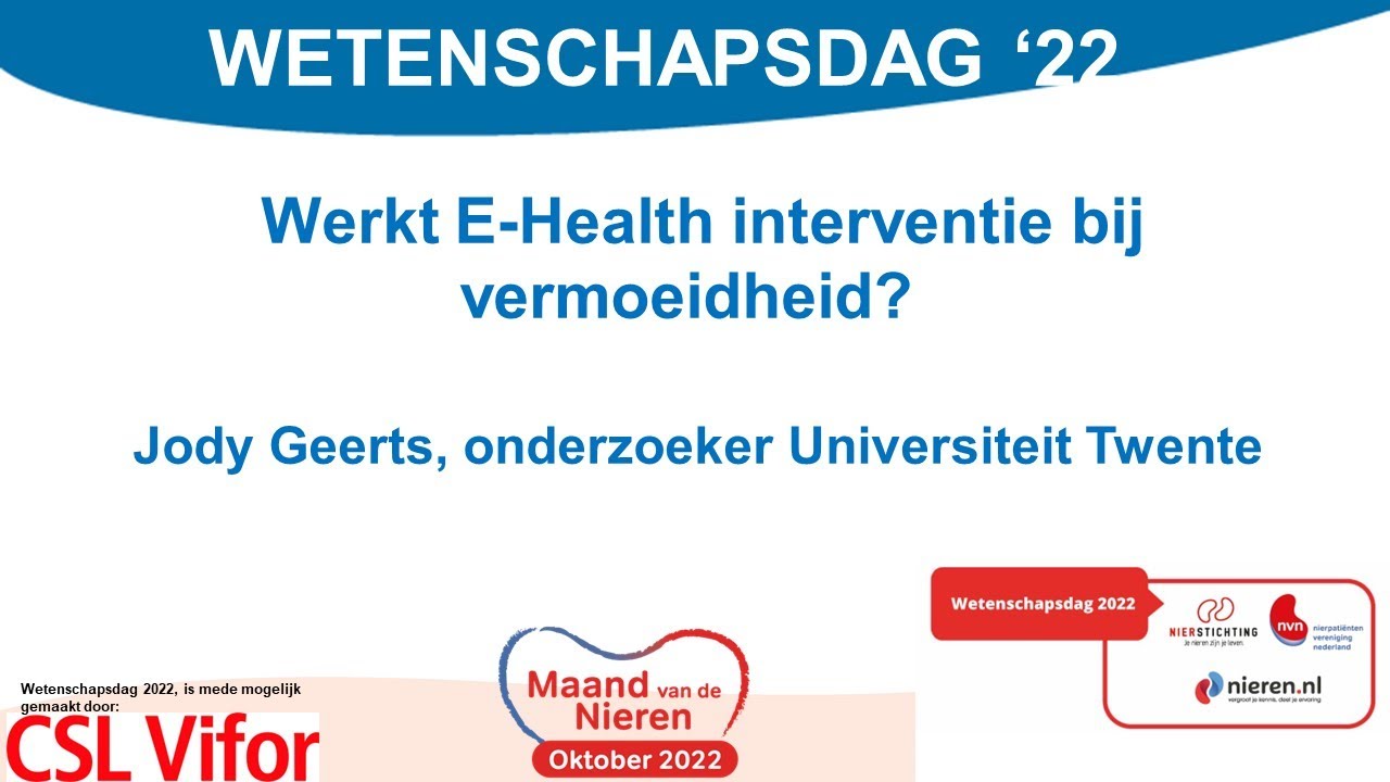 Werkt e-health bij vermoeidheid?