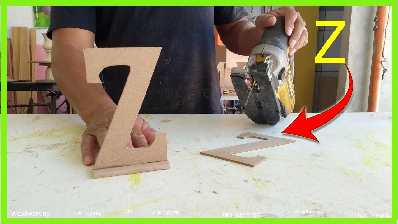 Fazendo Letras de MDF com a tico tico manual / projeto diy marcenaria