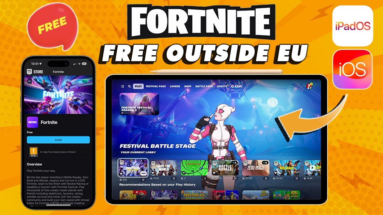 FREE Install Fortnite Outside EU on iPhone & iPad No TrollStore