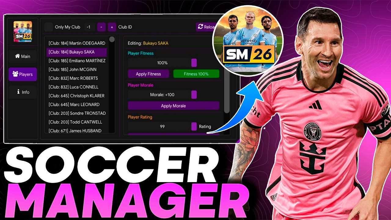 MOD MENU SOCCER MANAGER 2026 | v3.3.1 | UNLIMITED MONEY FITNESS, MANAGER LEVEL UP, EDIT ALL PLAYERS