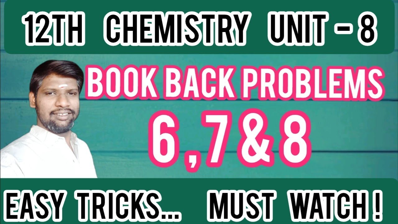 Book Back problems Q.NO - 6,7&8 | 12th Chemistry | Unit 8 - Ionic Equilibrium 