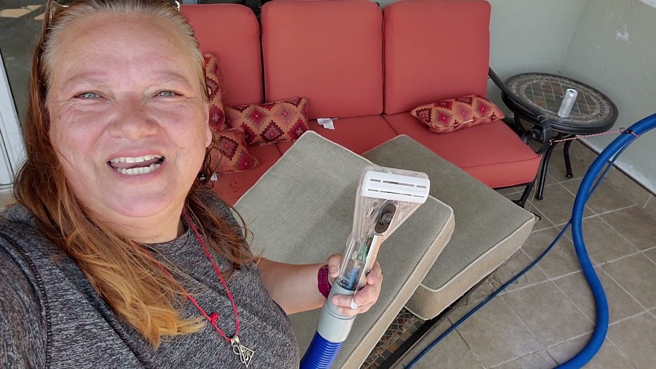 Upholstery Sofas Cleaning with truck-mount and The Saphire Scientific Pro Upholstery Hand Tool.