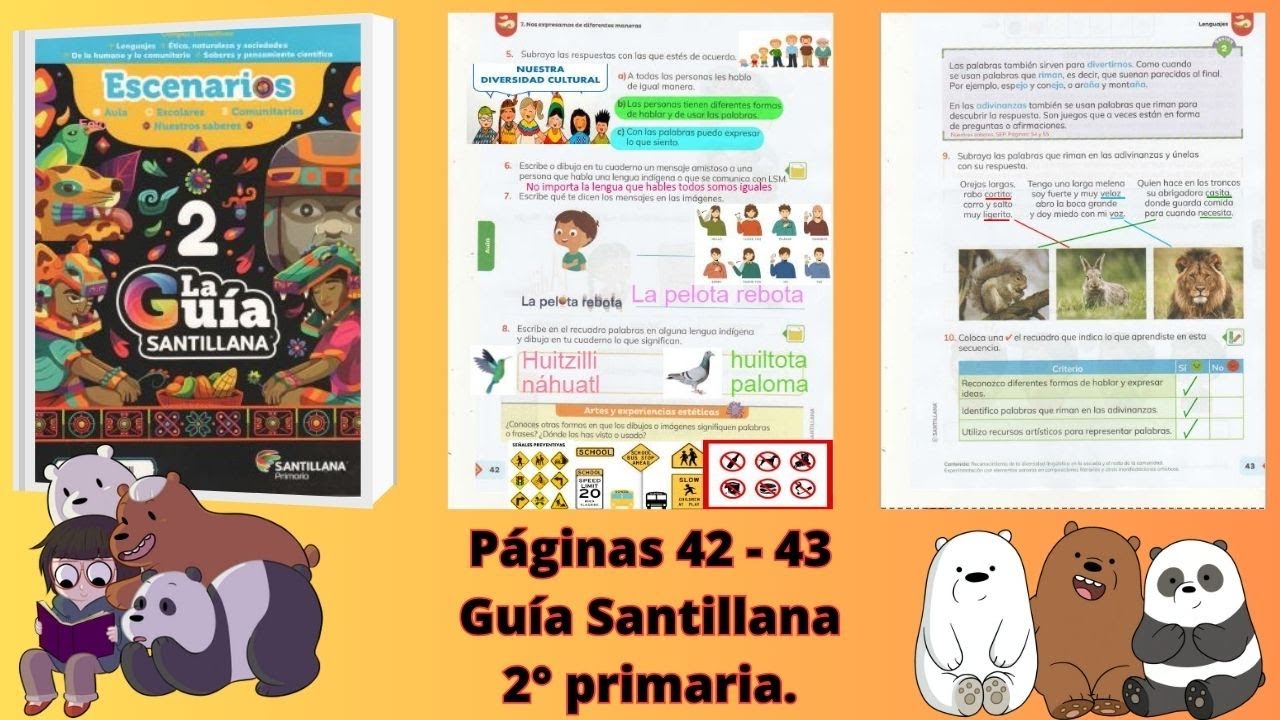 Guía Santillana 2°  páginas  42 - 43
