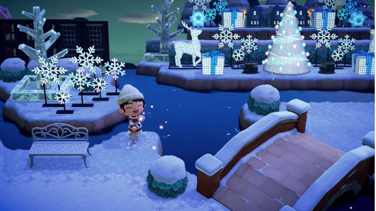 Holiday Winter Light Display + Overlook | Speed Build | Animal Crossing New Horizons