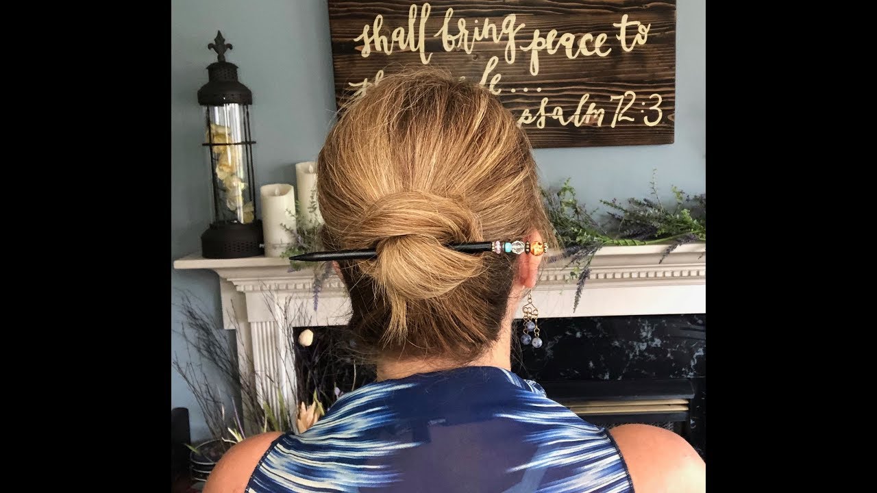 Easy Lazy Wrap Bun tutorial using Lilla Rose hair sticks!