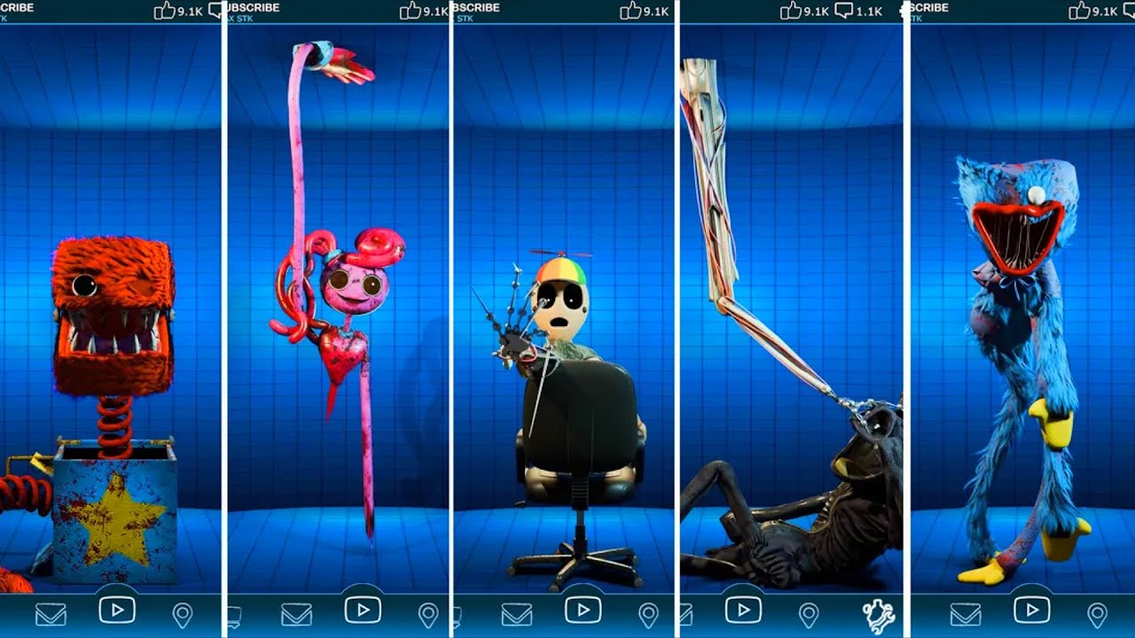 Poppy Playtime Chapter 4 Characters in FNAF AR Workshop Animations