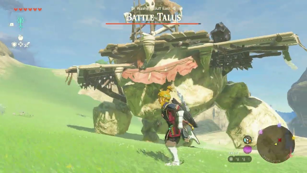 The Legend of Zelda: Tears of the Kingdom - Battle Talus Boss Fight at Washa's Bluff (Use Ascend)