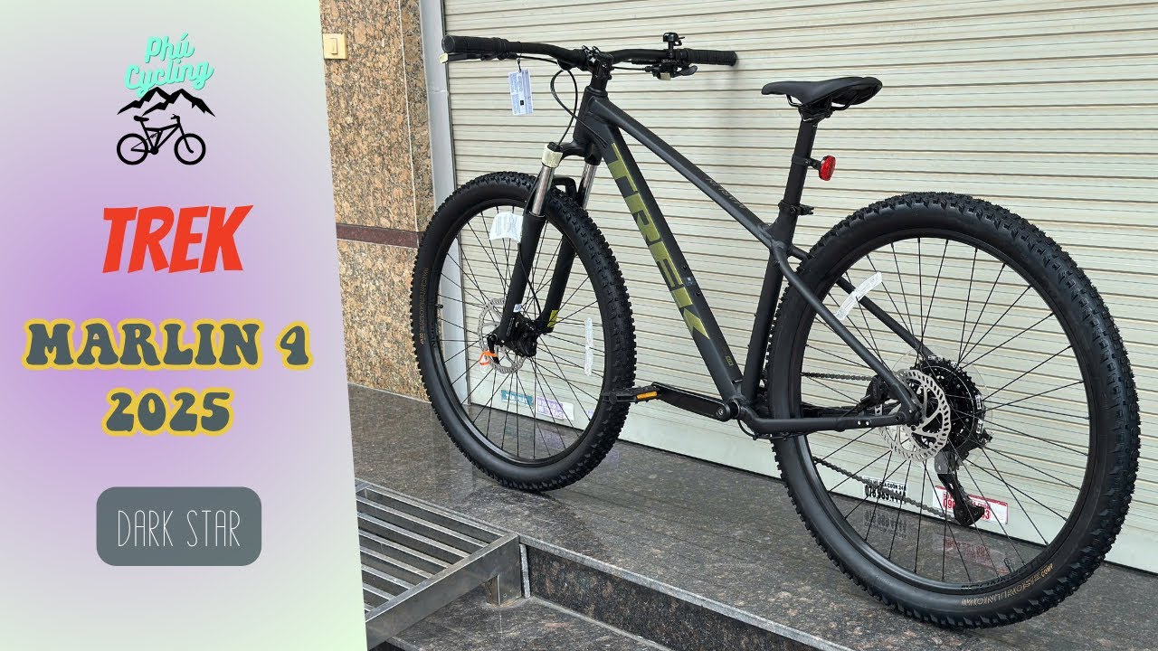Trek Marlin 4 2026-Dark Star. Giới thiệu bộ Shimano Essa mới nhất & l&iacute;p 8 tầng 45t