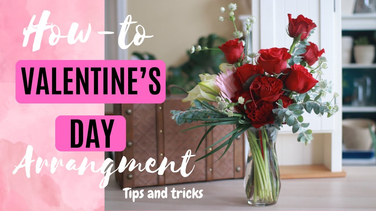 How to Make Valentine's Day Floral Arrangement | DIY Valentine's Day Vase Arrangement