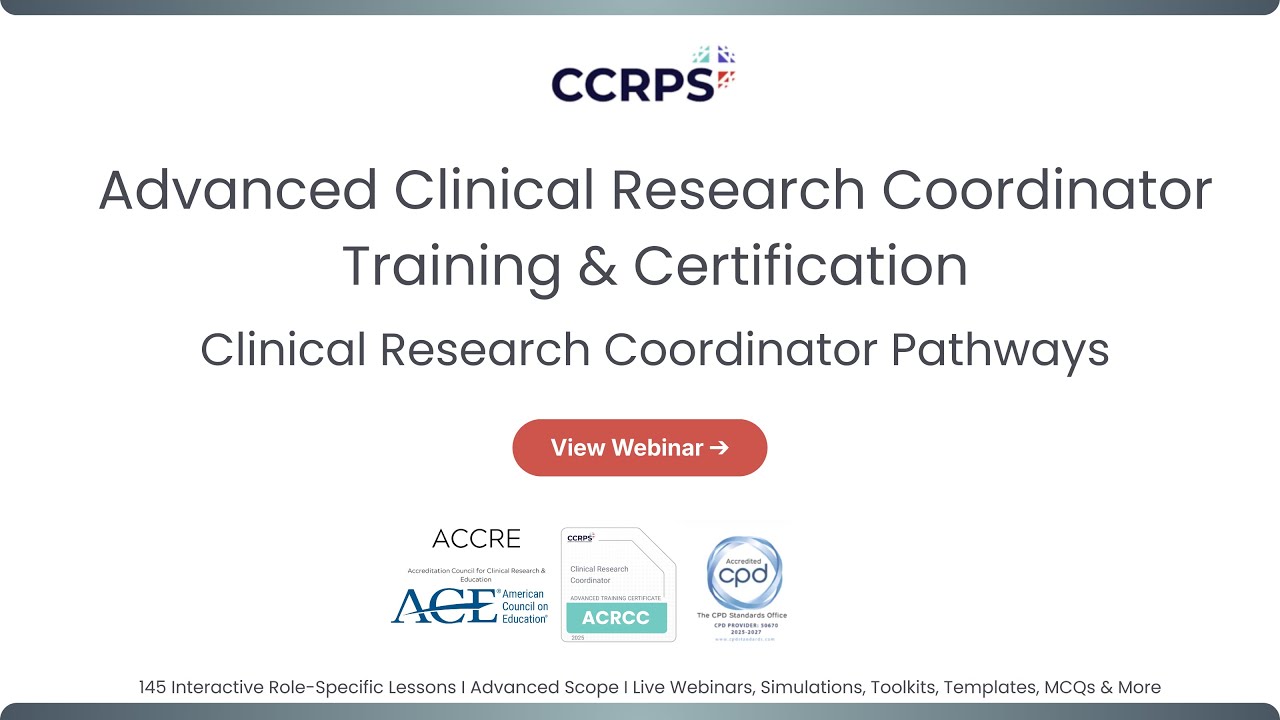 Clinical Research Coordinator Career Pathways & CRC Certification Training | CCRPS