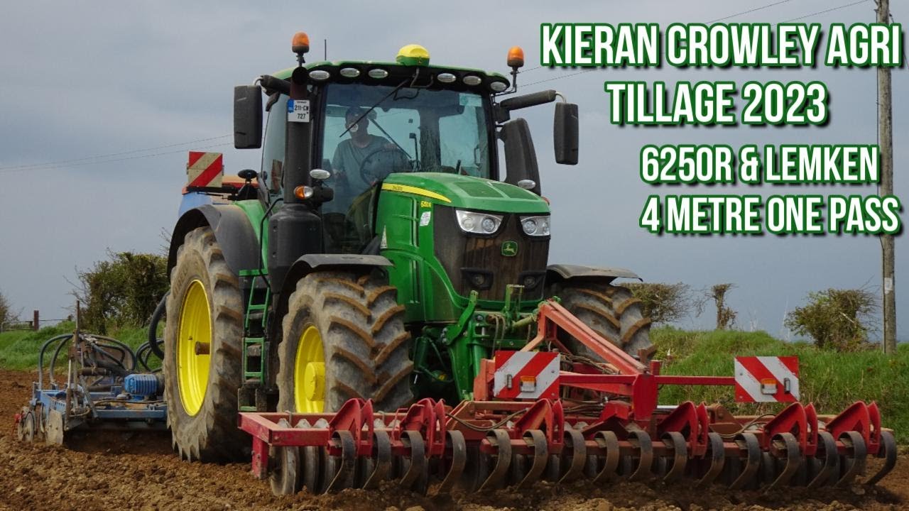 NEW JOHN DEERE 6250R SETTING SPRING CROPS ~ Kieran Crowley Agri Tillage 2023
