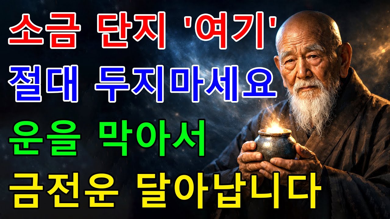 '소금단지'는 이곳에 두면 큰일납니다, 운을 막아 금전운 사라집니다 | 재물운 부르는 부잣집 풍수인테리어 | 금전운 돈복 부자 재물복 | 소금풍수 | 인생조언 | 오디오북