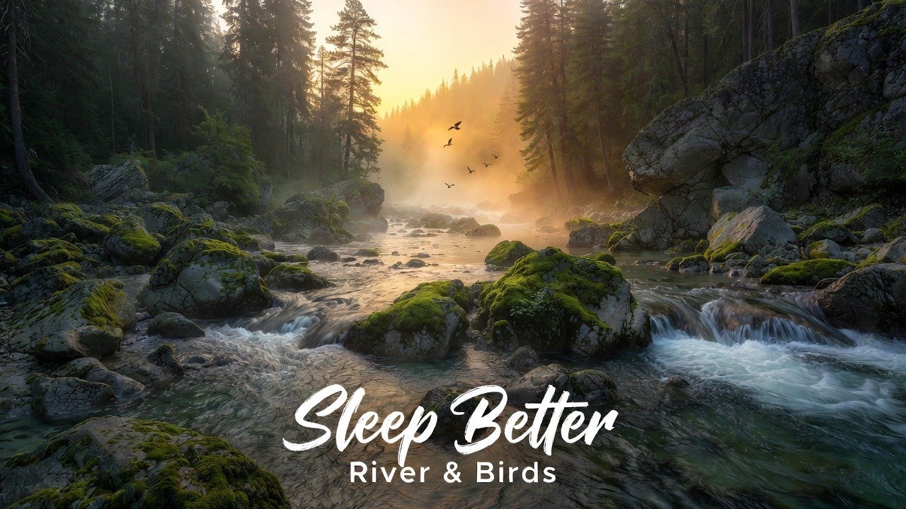 Relaxing Natural River Sound & Bird Sounds | Ambient Nature for Relaxation