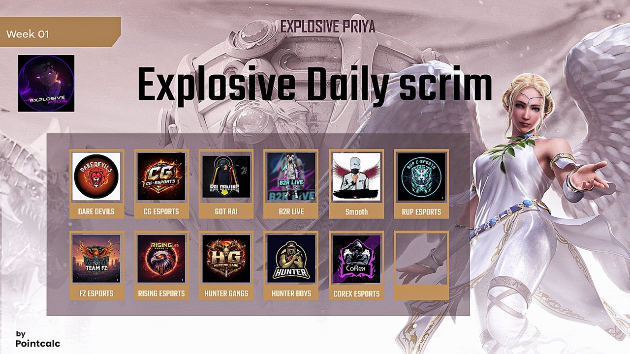 Free Fire LIVE 🔴 Explosive Priya Paid Custom | 9PM | 12 Teams