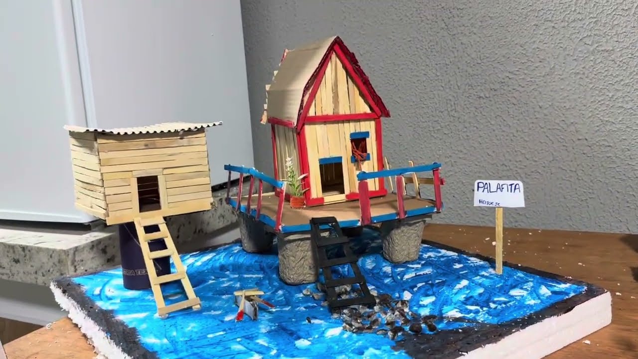 Finalização da maquete de Palafita Geografia