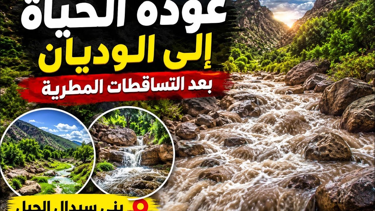 عودة الحياةالى وديان بني سيدال الجبل بعدا الامطار الغزيرة 