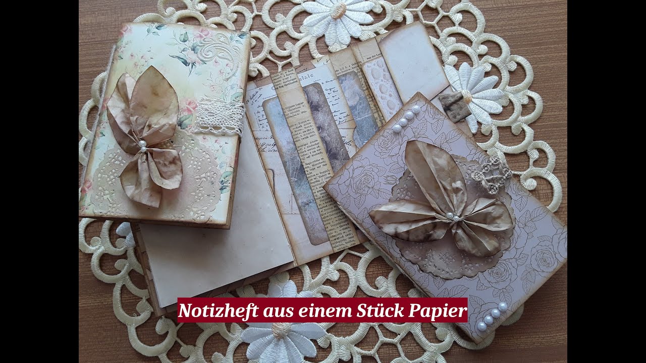 Notizheft aus einem 30,5 x 30,5 cm großen Designpapier | Tutorial | 2 mm Streifen bleibt nur über