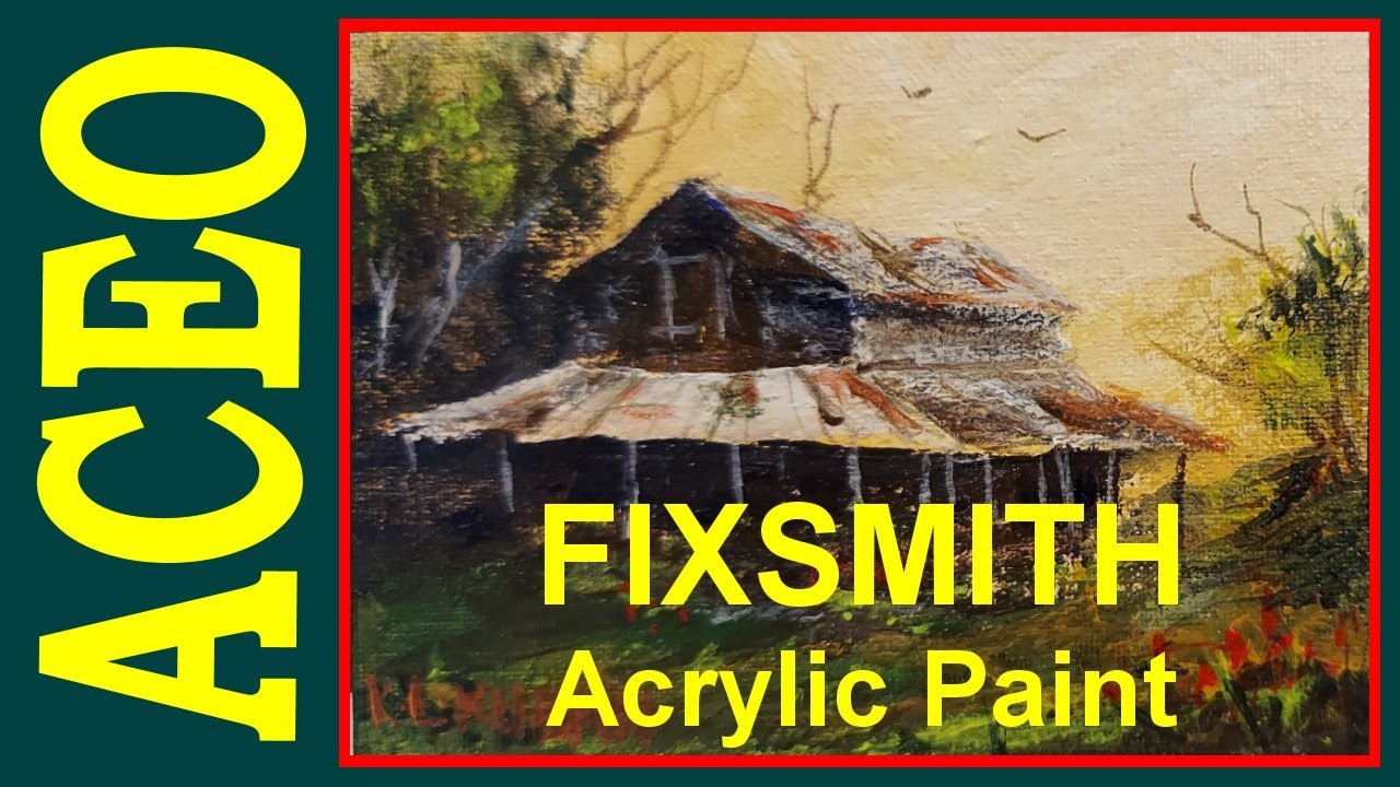 FIXSMITH Acrylic Paint, Set of 48 Colors/Tubes - ACEO Landscape Demonstration