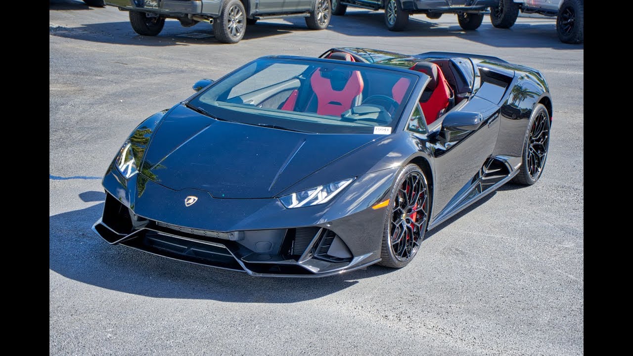 Lamborghini Huracan EVO Spyder Angry Black BEAST Walkaround Start Up SOUND Interior Roof in Action