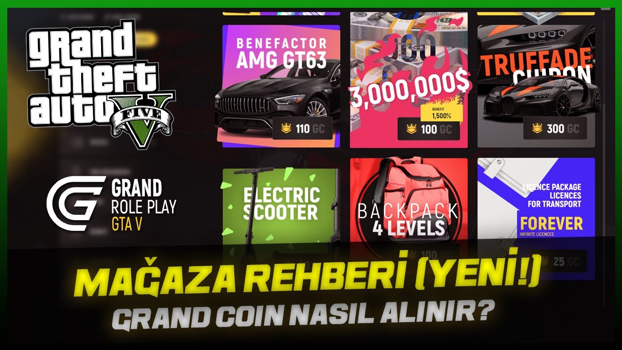 GRAND RP - MAĞAZA REHBERİ (YENİ!) - (Grand Coin Nasıl Alınır? & Kasalar & Çantalar VB.)