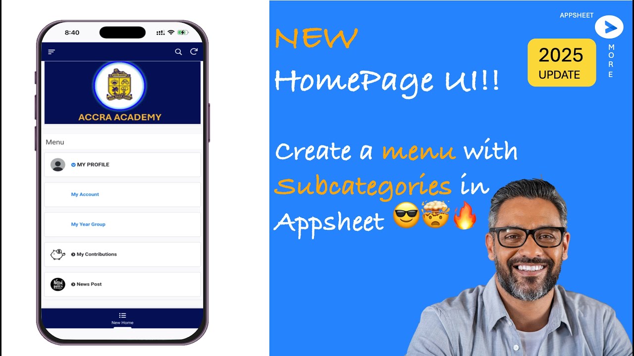 NEW 2025 AppSheet Homepage! Create a Modern Menu with Sub-Categories (UI/UX Upgrade)