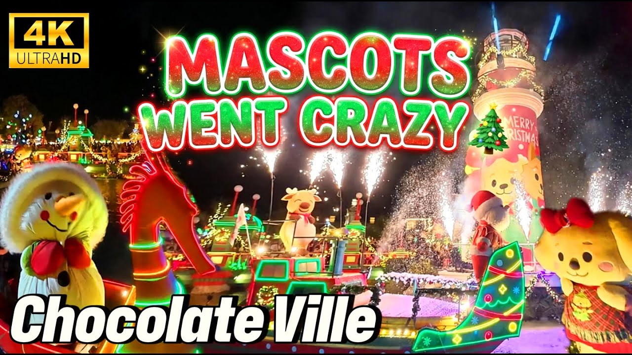 Mascots Went CRAZY at This Christmas Dance Party 🎄💃  Chocolate Ville Bangkok 2025