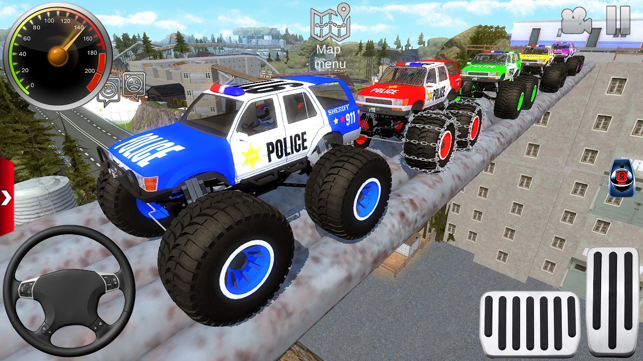 Juegos De Carros - 4x4 Police Monster Truck Stunts Driver Simulator 3D - Android / IOS GamePlay #1