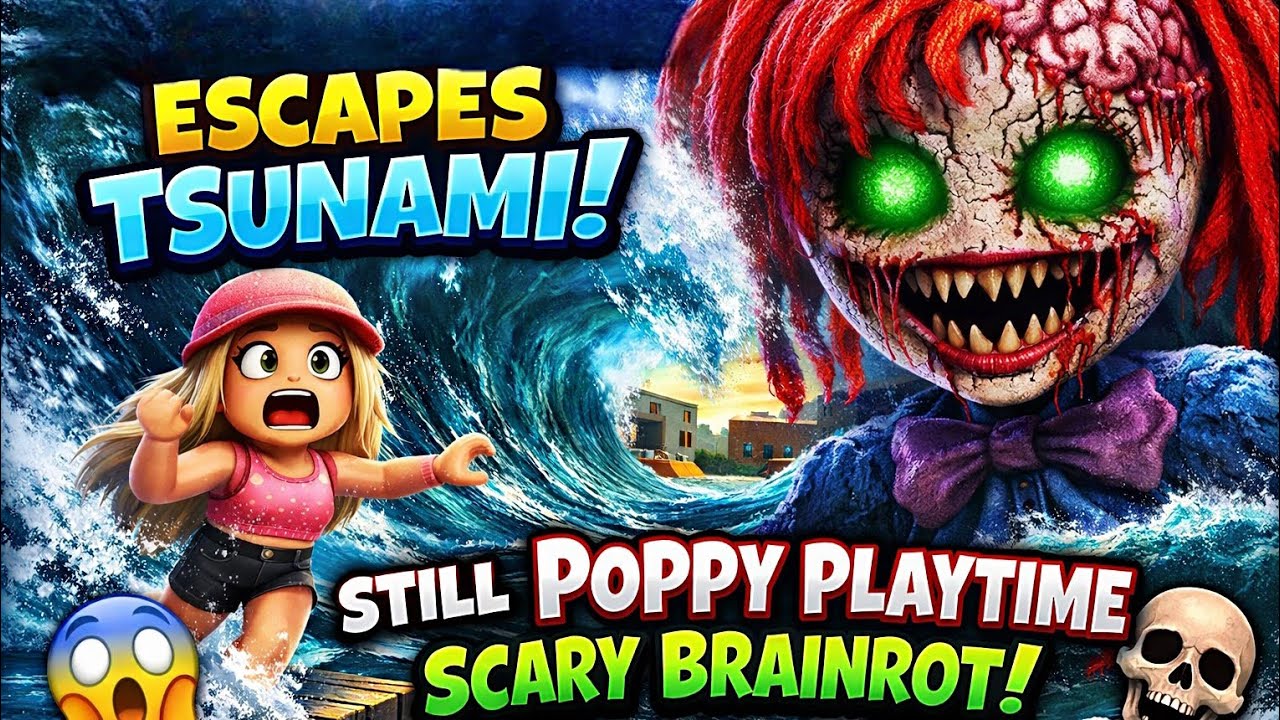 🎮🌊 Roblox Girl ESCAPES TSUNAMI! | Still Poppy Playtime Scary Brainrot 😱💀..
